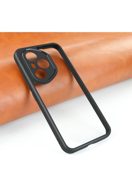 Honor 400 Pro Kılıf Kamera Korumalı Şeffaf Arka Yüzey Hzrv New Roll Kapak - Siyah