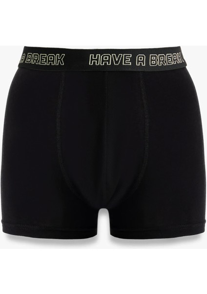 Pamuklu Baskılı Bel Detaylı 3'lü Boxer Seti modelleri