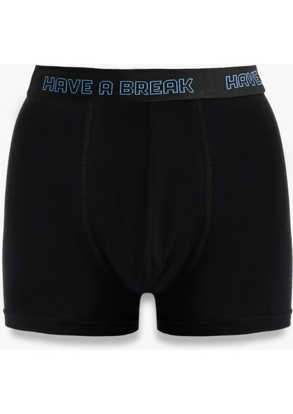 Pamuklu Baskılı Bel Detaylı 3'lü Boxer Seti fırsatları