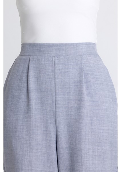 Gri Yüksek Bel Ön Pile Detaylı Pamuklu Bol Paça Pantolon 8014A fırsatları