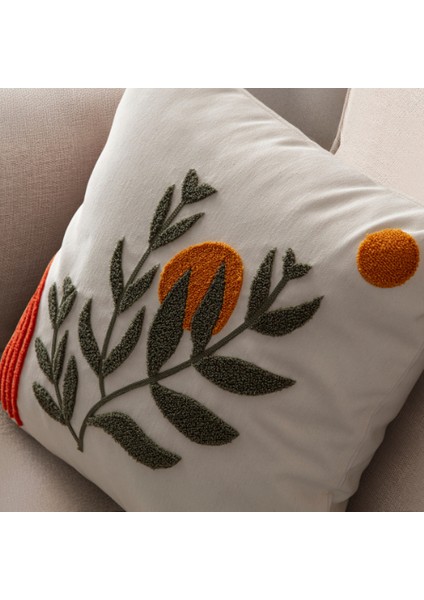 Comfort Punch Desenli Kırlent Kılıfı Kare Dekoratif Bohem Nakışlı Koltuk Yastık Kılıfı Panç 45X45 fiyatları