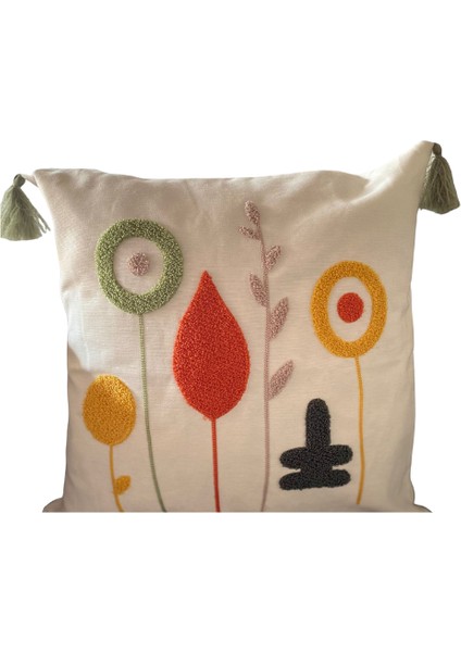 Comfort Punch Desenli Kırlent Kılıfı Kare Dekoratif Bohem Nakışlı Koltuk Yastık Kılıfı Panç 45X45 fiyatları