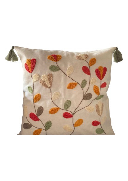 Comfort Punch Desenli Kırlent Kılıfı Kare Dekoratif Bohem Nakışlı Koltuk Yastık Kılıfı Panç 45X45 fiyatları