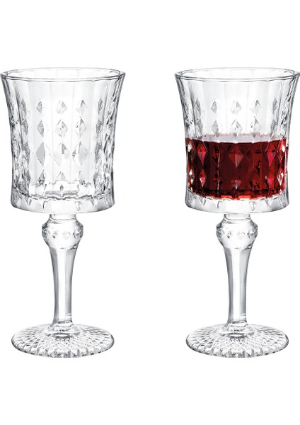 Stephanie Uzun Kadeh Seti 4 Parça 222 ml Şeffaf Cam Desenli fiyatları