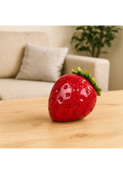 Deco Strawberry Dekor - Kırmızı - 10 cm