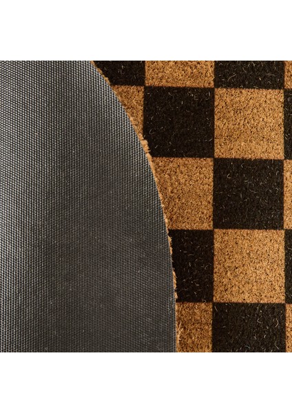Koko Plaid Yarım Ay Kapı Önü Paspası - Renkli - 45X75 cm fiyatları