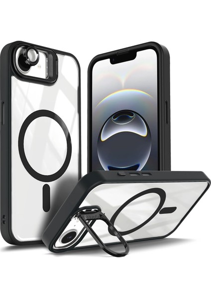 Iphone 16E Kılıf Standlı Mika Magsafe Hassas Butonlu Metal Tuşlu + Kamera Lens Camı Hediyeli Set fiyatları