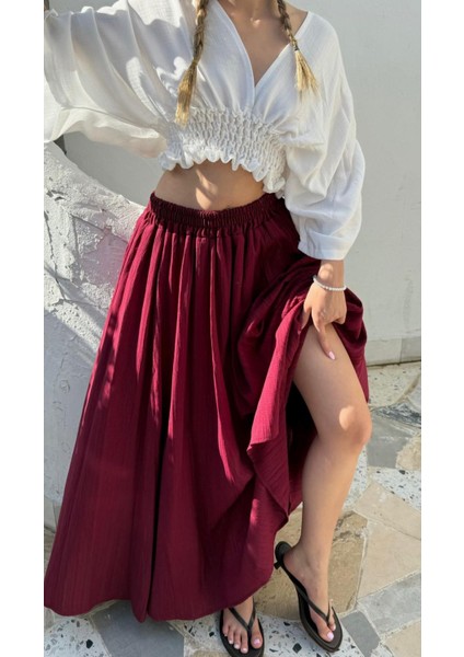 Uzun Astarlı Cepli tesettüre uygun etek modelleri