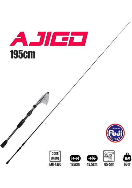Ajigo 195cm 05-5gr Teleskopik LRF Kamışı
