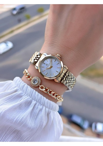 Çelik Kordon 2 Yıl Garantili 30 mt Suya Dayanıklı Kadın Kol Saati+Bileklik HM.B26416.2 fiyatları