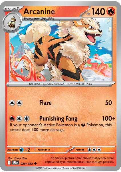 Arcanine #28 Pokemon Destined Rivals Orijinal Pokemon Kartı