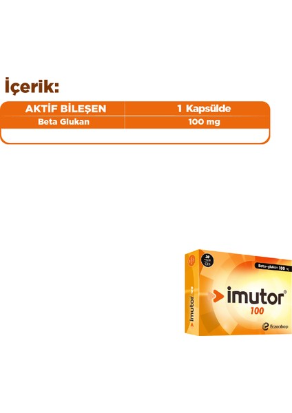 Imutor Beta Glukan 100 mg 30 Kapsül - BetaGlukan fırsatları