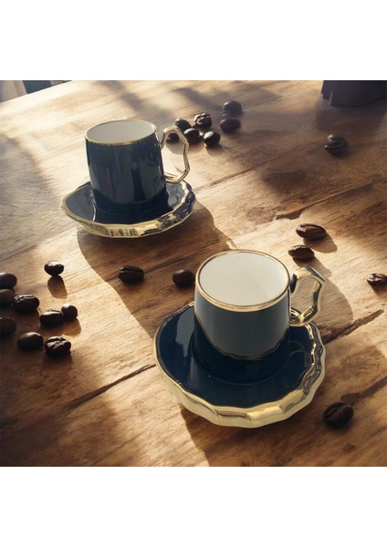 Yaldızlı Porselen Büyük Boy Fincan Seti 2li fiyatları