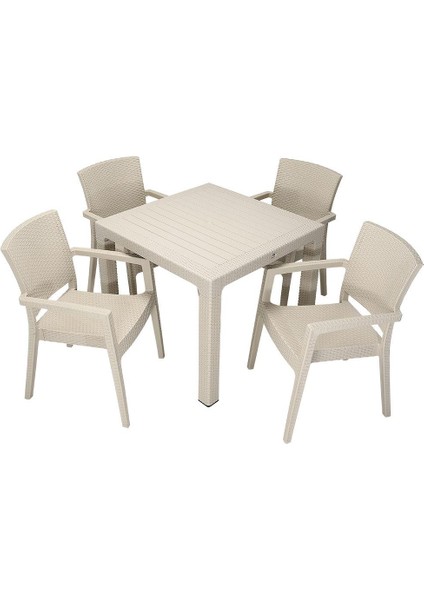 Elit Rattan 90x90 Zeus Koltuk Masa Takımı ÇÖLBEJİ