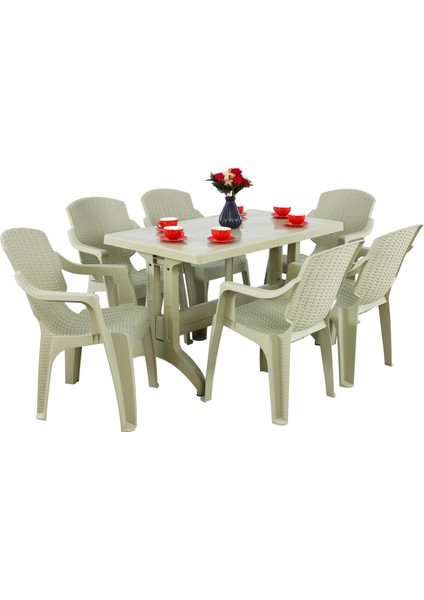 Zeugma 70x120 Golf Koltuk 6 Kişilik Masa Takımı Çölbeji