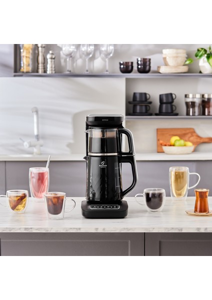 Robotea Pro Quartz 4 in 1 Konuşan Çay Makinesi Black Chrome