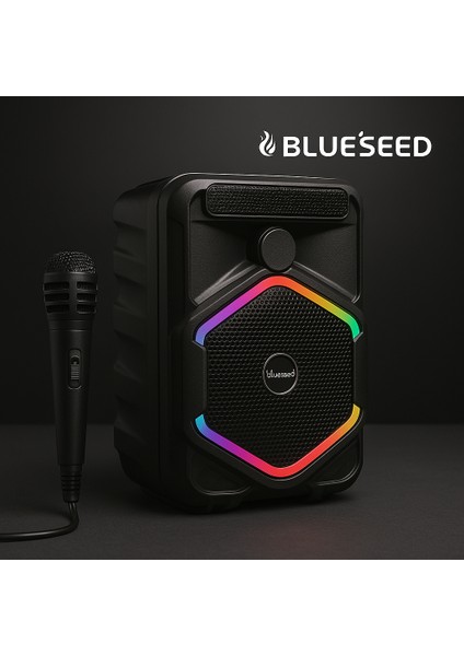 BS-118 Kablolu Mikrofonlu Karaoke Hoparlör | LED Işıklı, 8 Inç, Ekstra Bass, Taşınabilir Bluetooth Speaker fiyatları