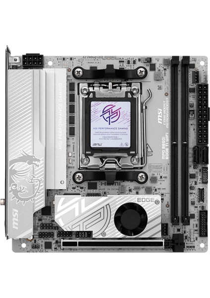 Msı Mpg B850I Edge Tı Wıfı Am5 Ddr5 8200MHZ(OC) HDMI 2x M.2 USB 20GBS 5g Lan Wı-Fı 7 Mını Itx