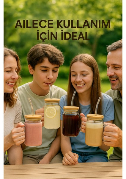 4 Adet Glassmate – Isıya Dayanıklı Bambu Kapaklı Bardak 650 ml fiyatları