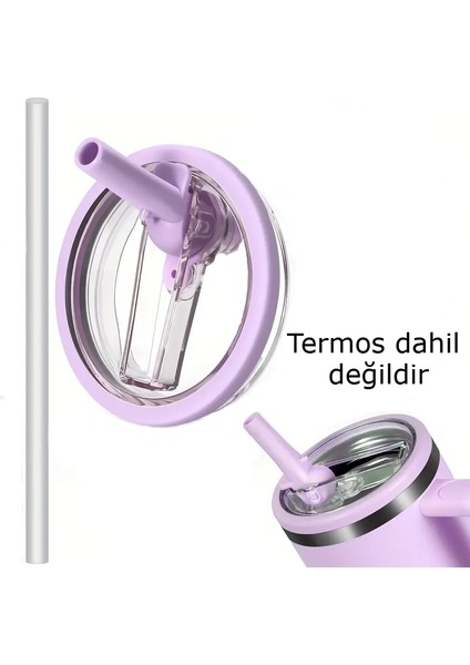 Quencher 1.18 L 40 Oz Uyumlu Sızdırmaz Kapak ve Pipet Seti