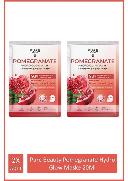 Pomegranate Hydro Glow Maske 20 ml x 2