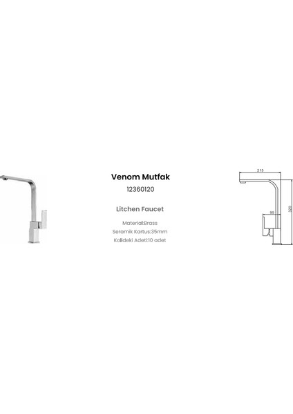Venom Krom Mutfak Bataryası fiyatları
