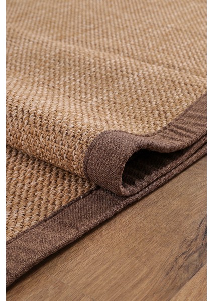 0604-KAHVE Kumaş Bordür Sisal Halı Kilim Hav Toz Vermez Kolay Temizlenen Hasır Kilim modelleri