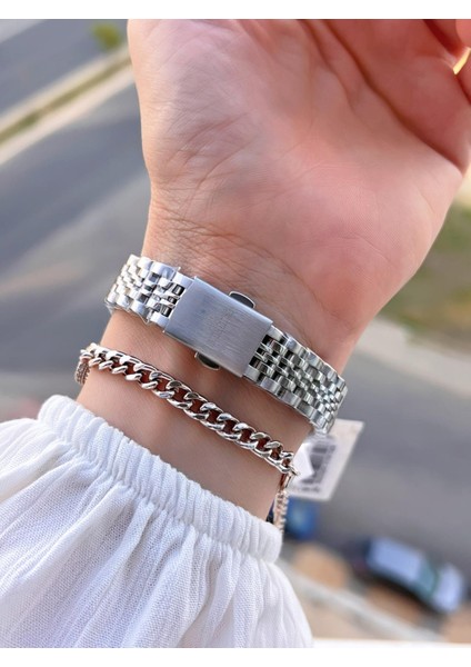 Çelik Kordon 2 Yıl Garantili 30 mt Suya Dayanıklı Kadın Kol Saati+Bileklik HM.B26416.1 modelleri