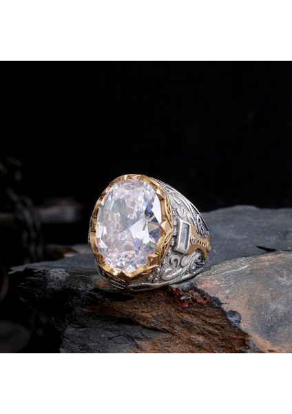 Erkek Yüzük 925 Ayar Gümüş – Usta Işçilikli Özel Taş Modeli