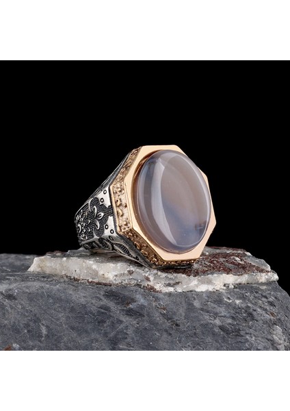 Erkek Yüzük 925 Ayar Gümüş – Usta Işçilikli Özel Taş Modeli