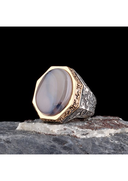 Erkek Yüzük 925 Ayar Gümüş – Usta Işçilikli Özel Taş Modeli fiyatları