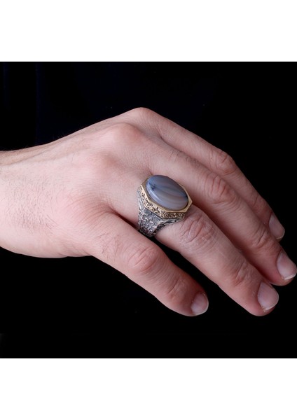 Erkek Yüzük 925 Ayar Gümüş – Usta Işçilikli Özel Taş Modeli modelleri