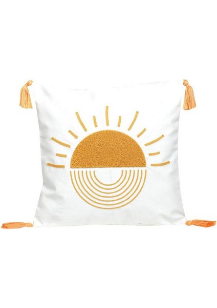 Comfort Punch Desenli Kırlent Kılıfı Kare Dekoratif Bohem Nakışlı Koltuk Yastık Kılıfı Panç 45X45 fiyatları