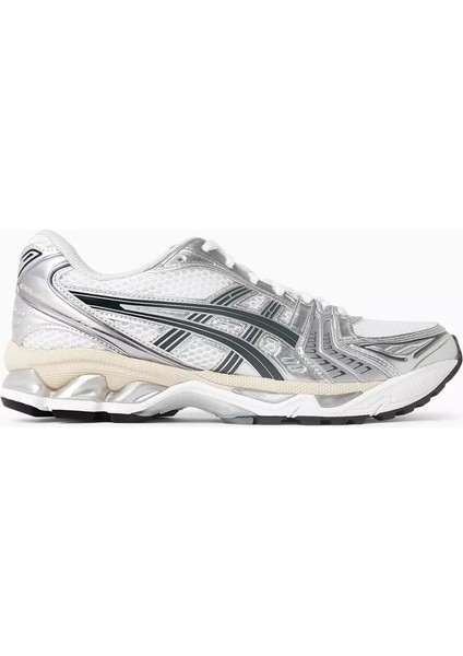 Gel-Kayano 14 Beyaz Gümüş Kadın Sneaker Deri File Rahat Günlük Yürüyüş Ayakkabısı