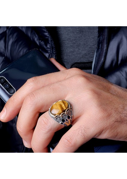 El Işçiliği 925 Ayar Gümüş Erkek Yüzük – Gösterişli ve Şık Tasarım fiyatları