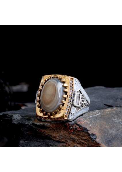 925 Ayar Erkek Gümüş Yüzük – Özgün Desenli El Yapımı Yüzük