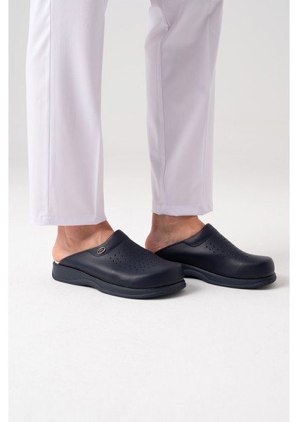 Lacivert Erkek Prestij Cool Sabo Terlik Ortopedik Doktor Hemşire Hastane Terliği