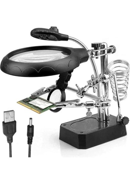 WH-800 Masa Üstü Ledli Büyüteç - Lehimleme ve Elektronik Çalışmalar Için Yardımcı