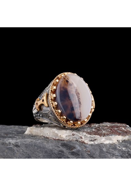 Erkek 925 Ayar Gümüş Yüzük – Hançer Motifli El Işçilikli