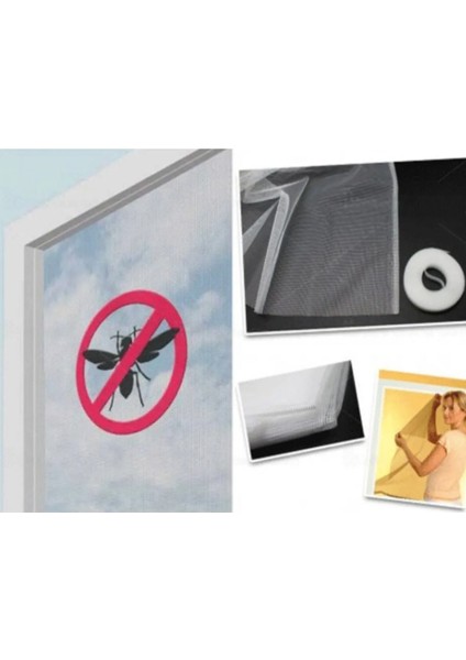 Cam Sineklik Tül Ayarlanabilir Tek Kanat Yapışkanlı Pencere Tak Çıkar