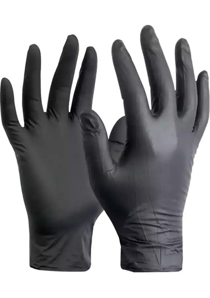 Siyah Nitril Muayene Eldiveni Pudrasız 1 Koli (Broche)