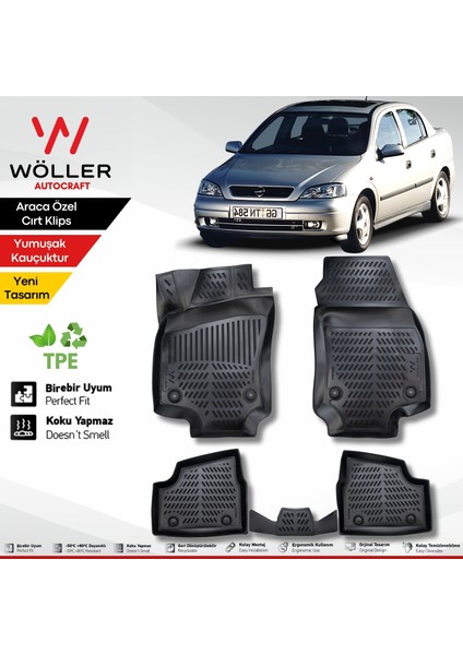 Opel Astra G Sedan Paspas 1998 2004 Arası 3D Havuzlu Wöller Paspas