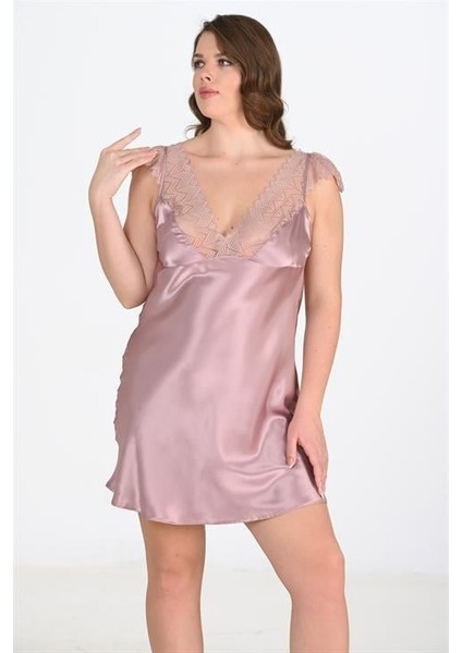 Arias Closet Büyük Beden Vizon Gecelik 2106 OZN-22663