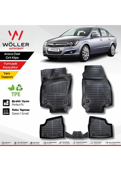 Opel Astra H Sedan Paspas 2007 2013 Arası 3D Havuzlu Wöller Paspas