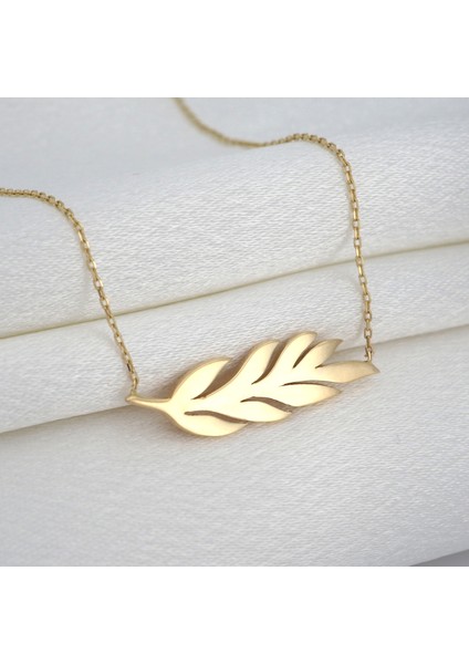 Zeytin Dalı Kolye 14 Ayar Altın 2.38 Gram