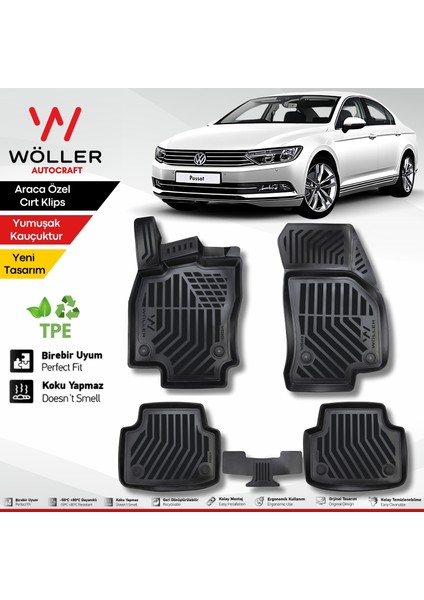 Vw Passat B8 Paspas 2015 2023 Arası 3D Havuzlu Wöller Paspas