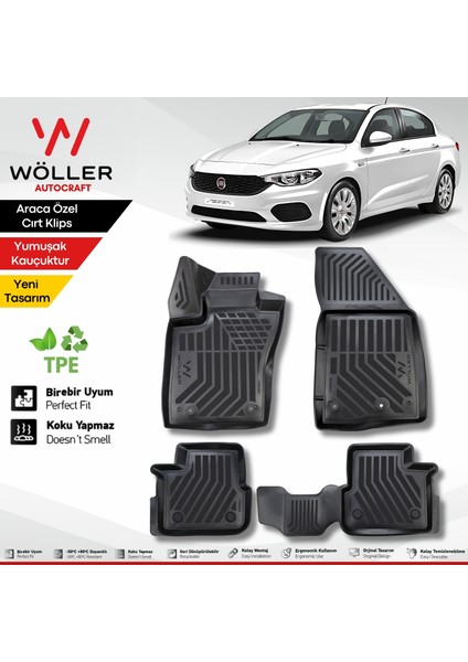 Fiat Egea Paspas 2015 2024 Arası 3D Havuzlu Wöller Paspas