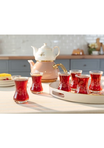 Lavem-White Flowers 6-lı Çay Bardağı Seti