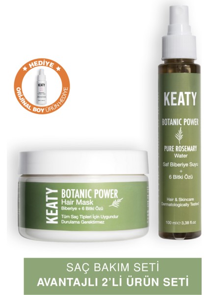 Onarıcı Bakım Seti | Biberiye Özlü Bitkisel Tonik 100ML + Durulanmayan Maske 250ML | 6 Bitki Özü + Protein Destekli