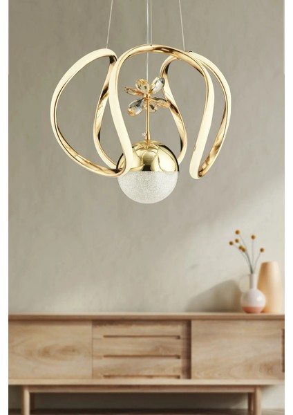 Istanbul Avize Bigiee Ledli Gold Lüx Beyaz Power LED Modern Avize modelleri